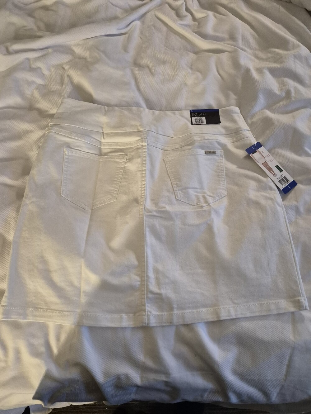 S C. & CO. Stretch Mini Skirt with Clean Front Panel - Picture 7 of 8